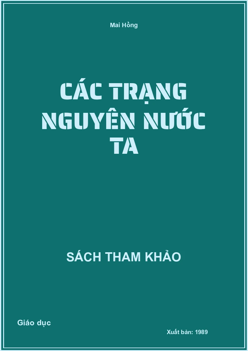 Các trạng nguyên nước ta