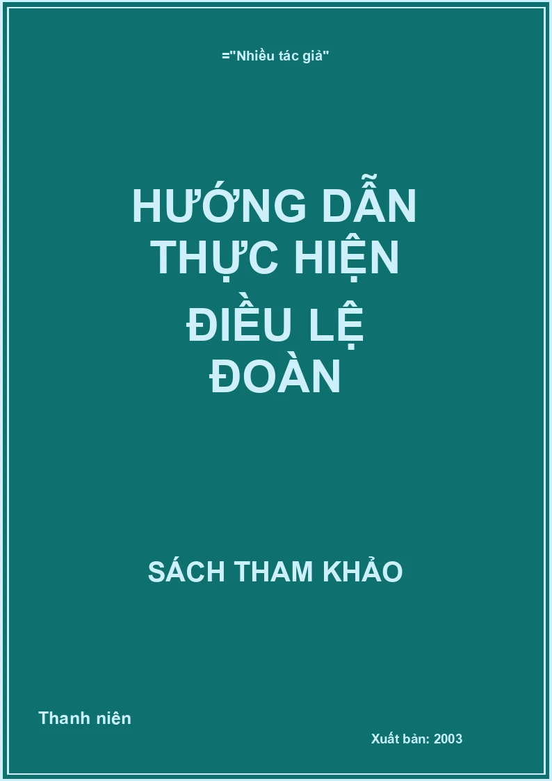 Hướng dẫn thực hiện Điều lệ Đoàn