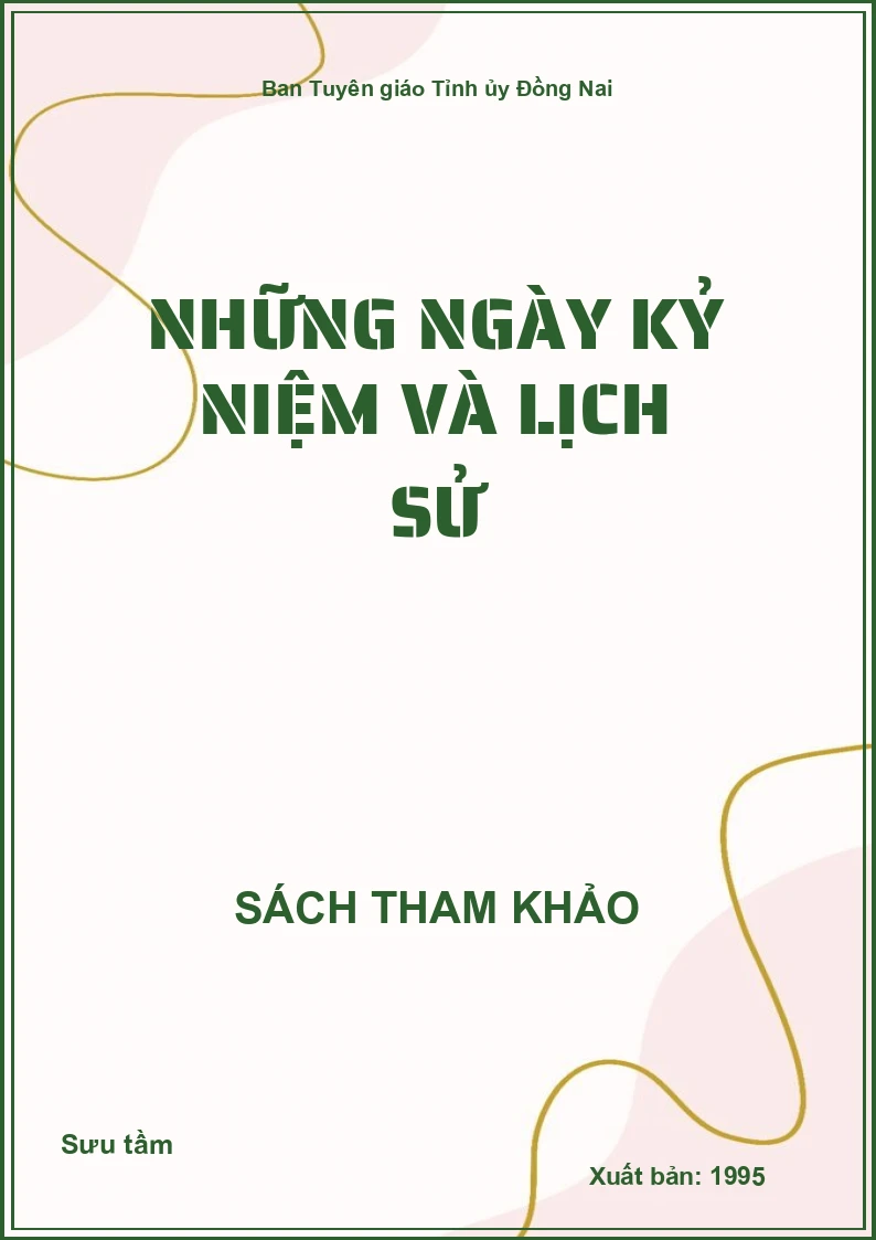 Những ngày kỷ niệm và lịch sử