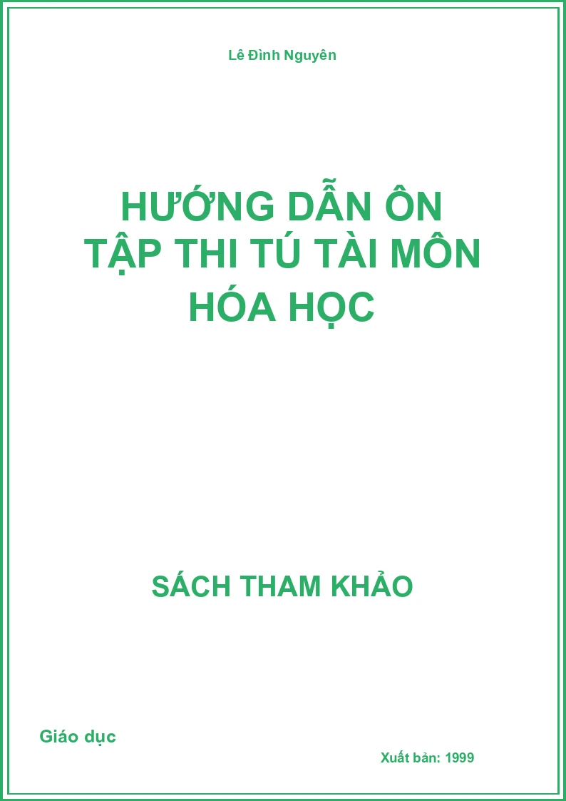 Hướng dẫn ôn tập thi Tú tài môn Hóa học