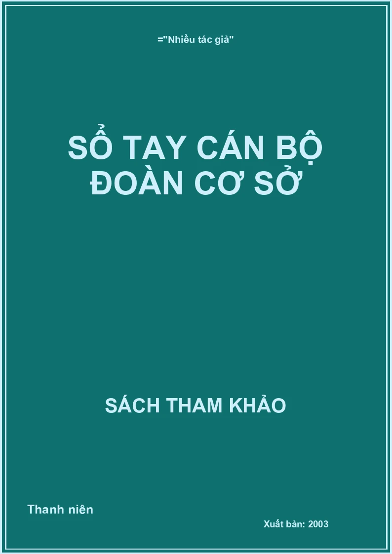 Sổ tay cán bộ đoàn cơ sở