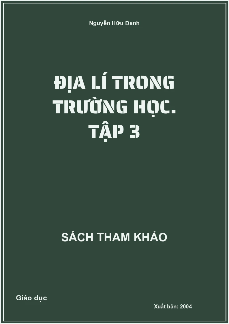 Địa lí trong trường học. Tập 3