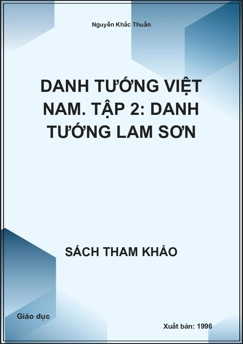 Danh tướng Việt Nam. Tập 2: Danh tướng Lam Sơn