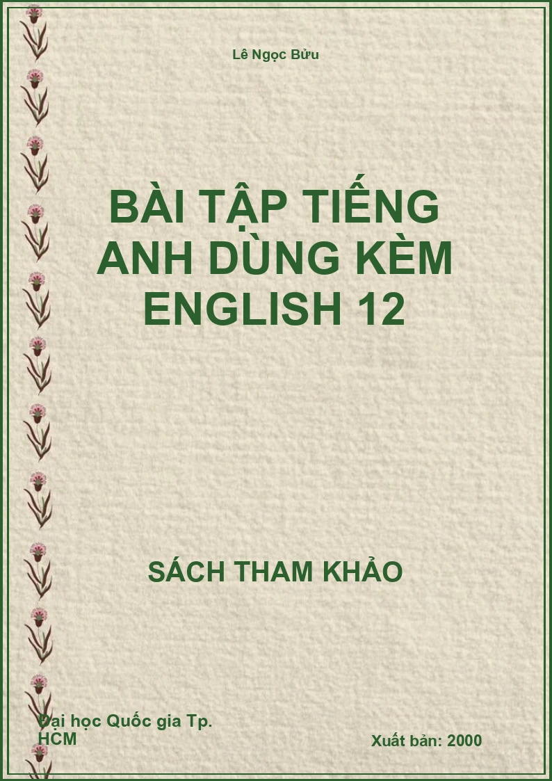Bài tập tiếng Anh dùng kèm English 12