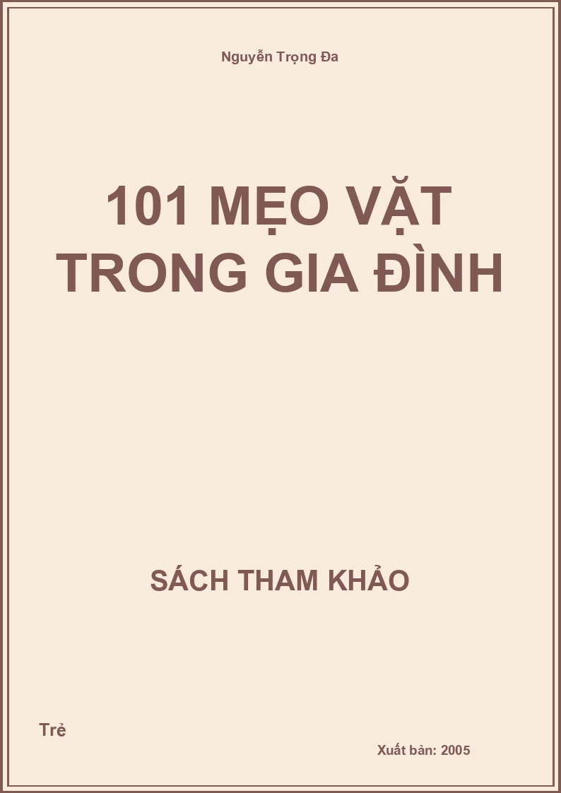 101 mẹo vặt trong gia đình