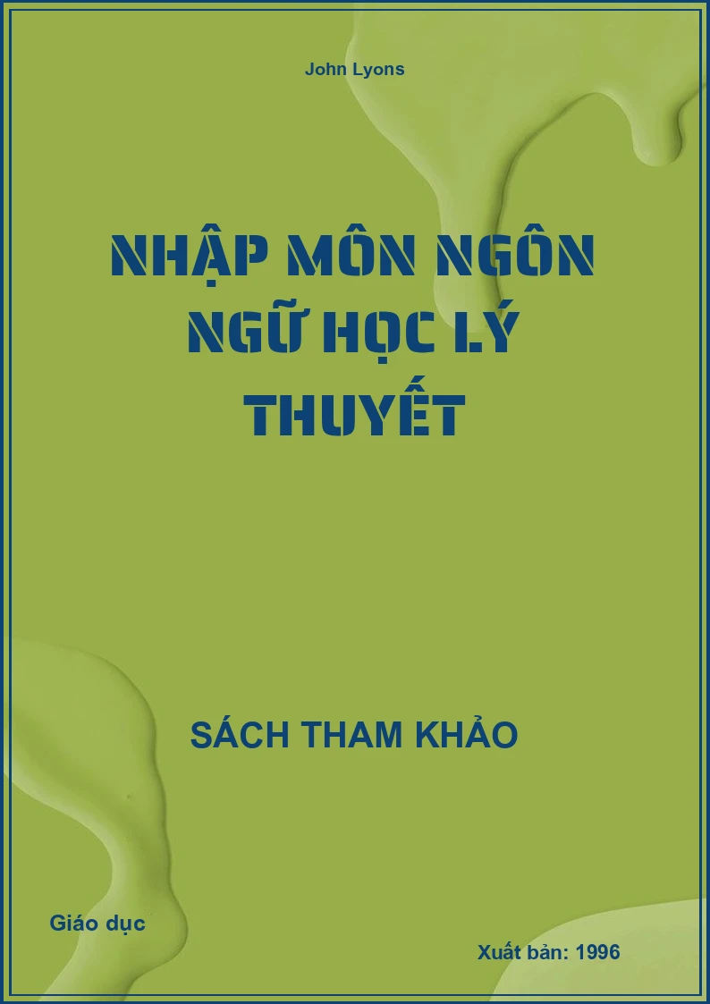 Nhập môn ngôn ngữ học lý thuyết