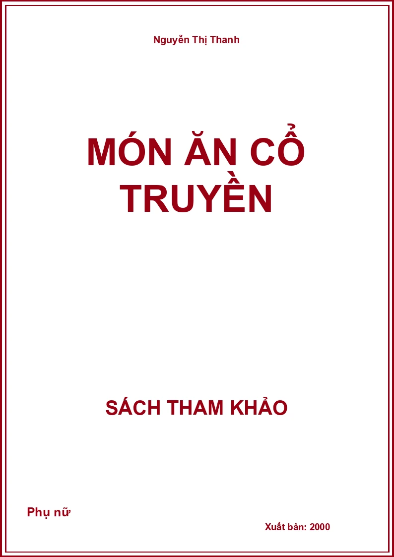 Món ăn cổ truyền