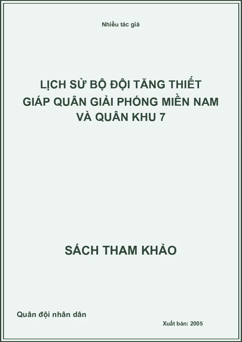 Lịch sử bộ đội Tăng thiết giáp quân giải phóng miền Nam và quân khu 7