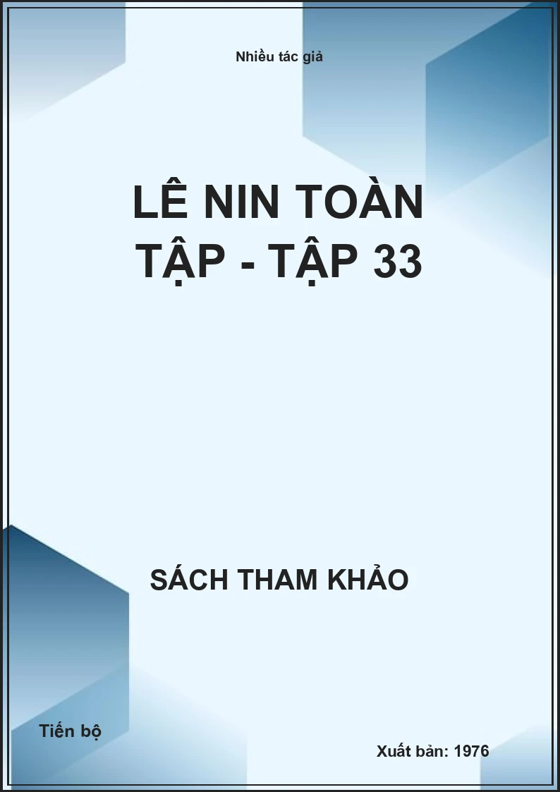 Lê Nin toàn tập - Tập 33