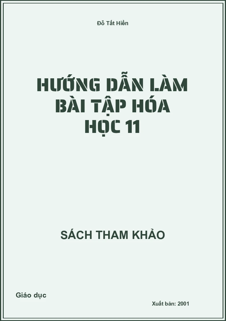 Hướng dẫn làm bài tập Hóa học 11