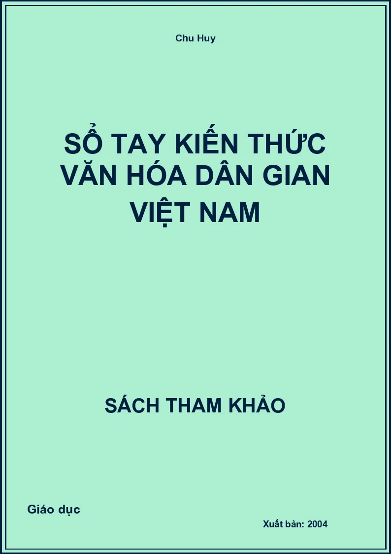 Sổ tay kiến thức văn hóa dân gian Việt Nam