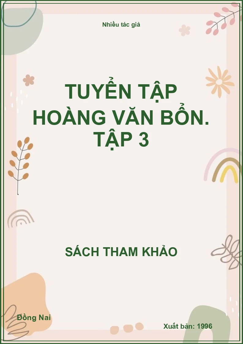 Tuyển tập Hoàng Văn Bổn. Tập 3