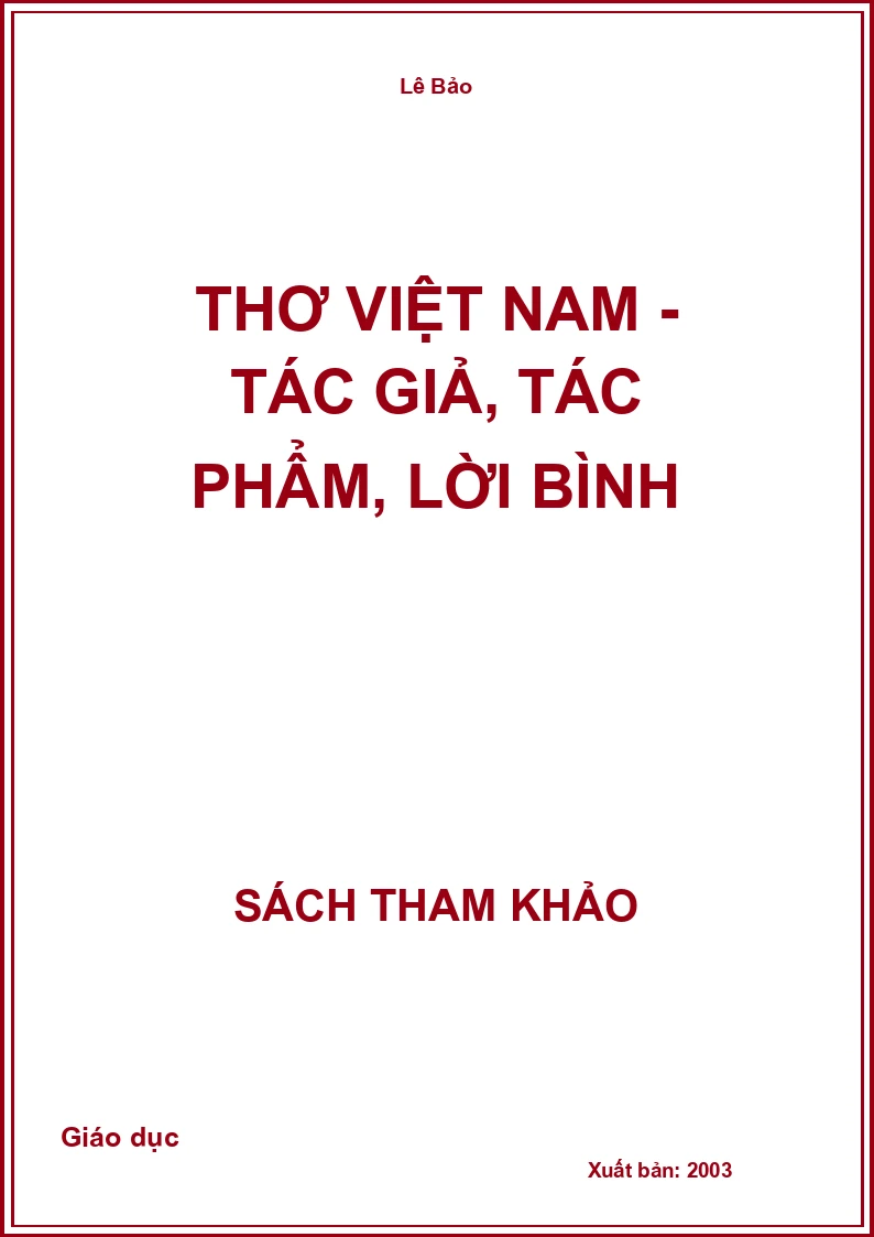 Thơ Việt Nam - Tác giả, tác phẩm, lời bình