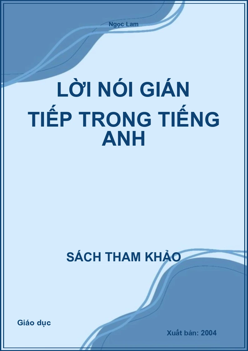 Lời nói gián tiếp trong tiếng Anh