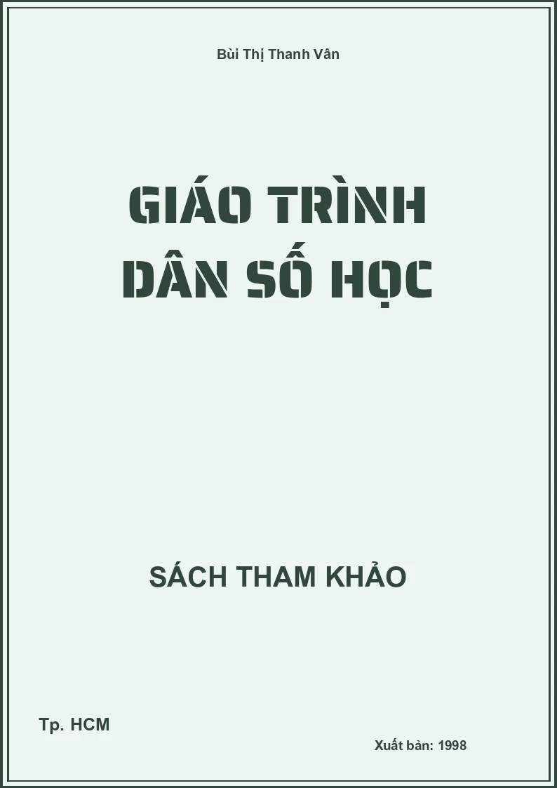 Giáo trình dân số học