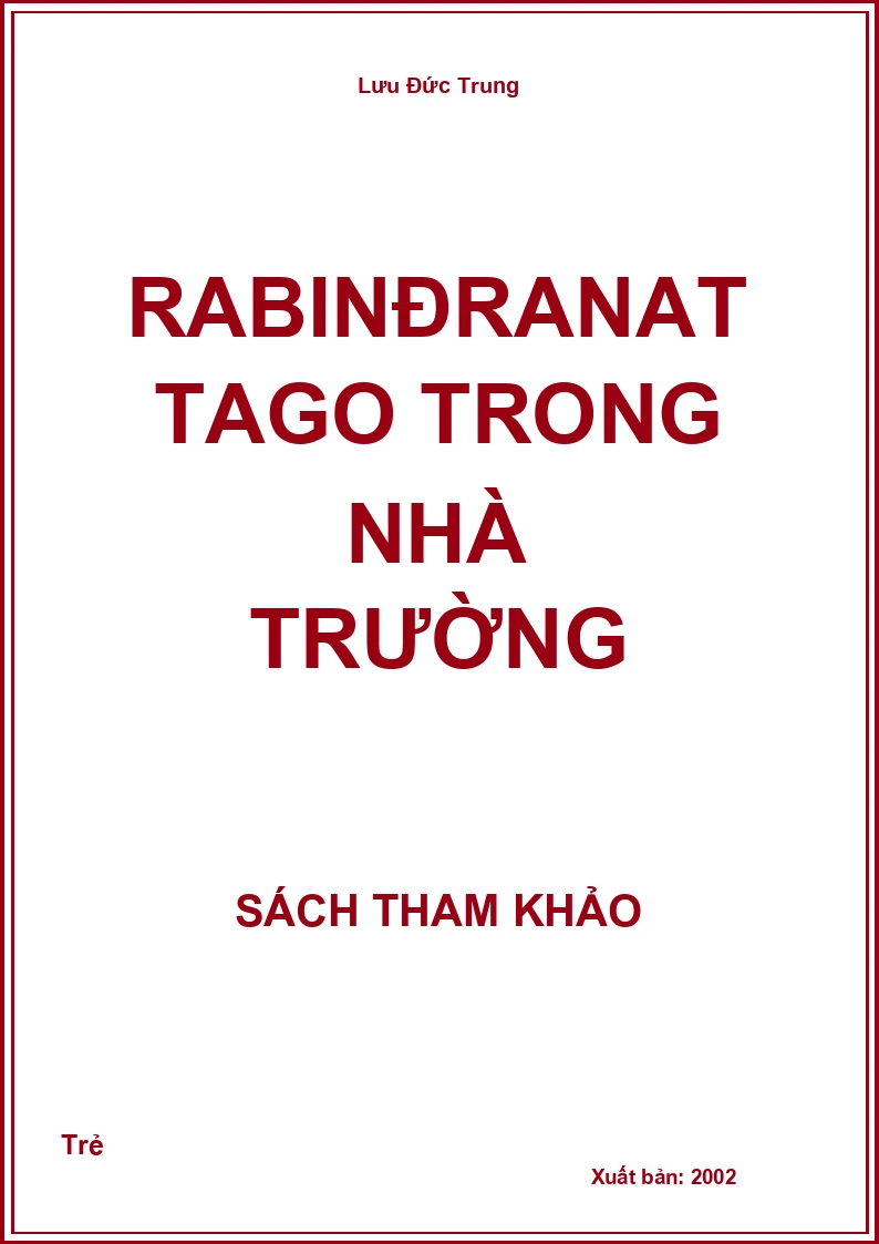 Rabinđranat Tago trong nhà trường