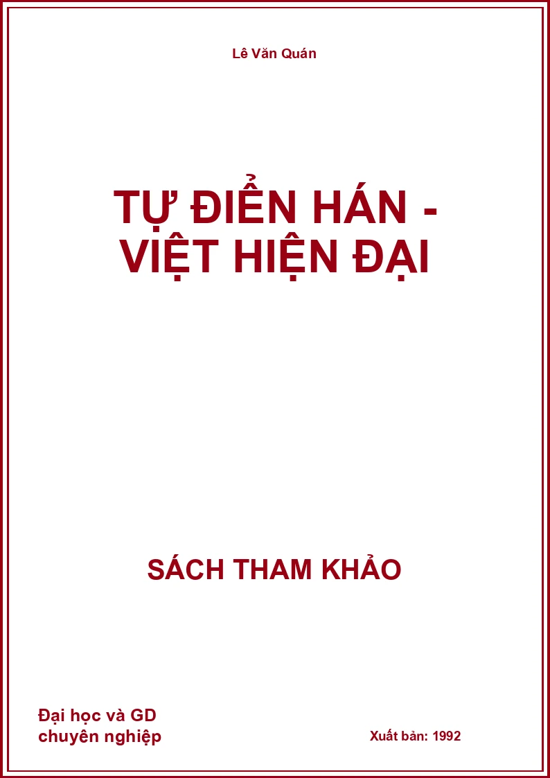 Tự điển Hán - Việt hiện đại