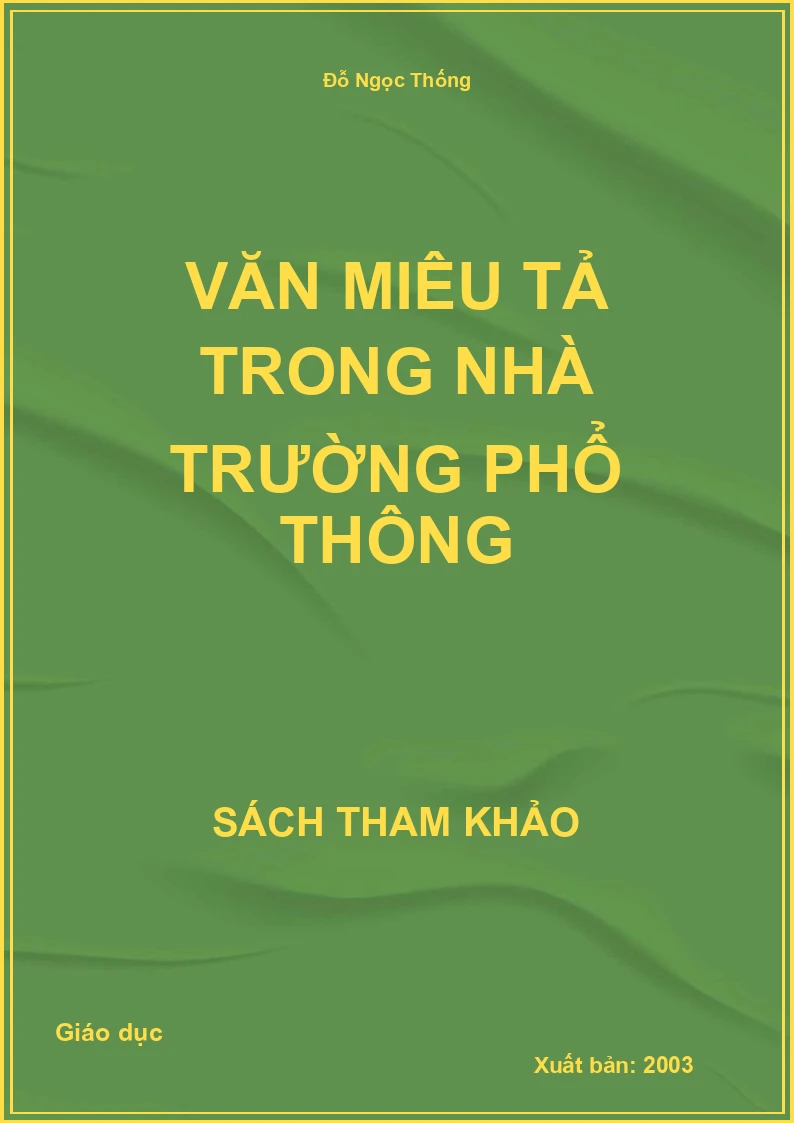 Văn miêu tả trong nhà trường phổ thông