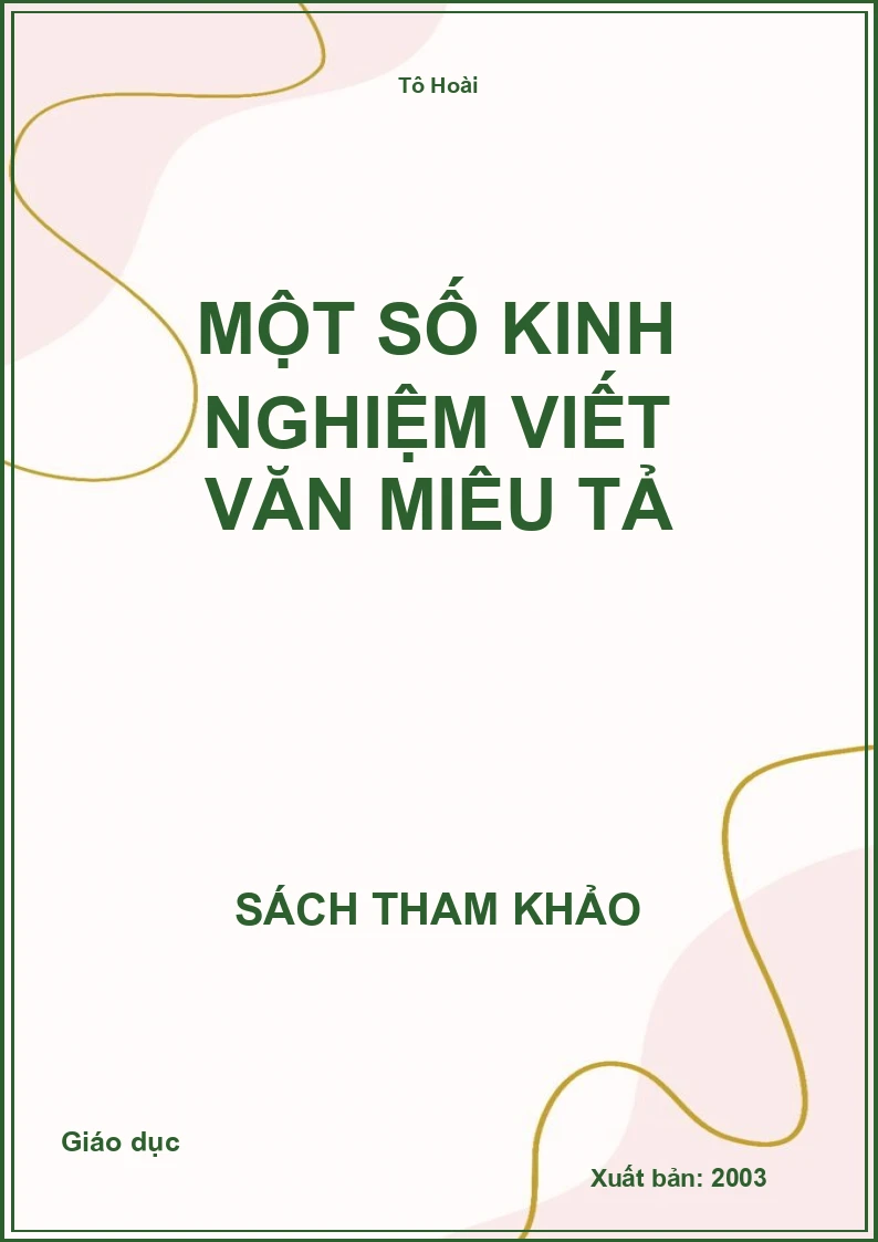 Một số kinh nghiệm viết văn miêu tả
