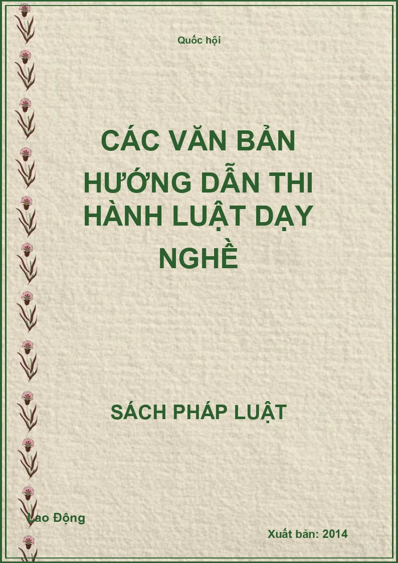 Các văn bản hướng dẫn thi hành Luật dạy nghề