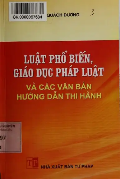 Luật phổ biến, giáo dục pháp luật và văn bản hướng dẫn thi hành