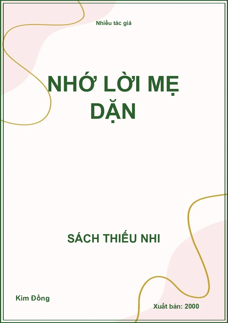 Nhớ lời mẹ dặn