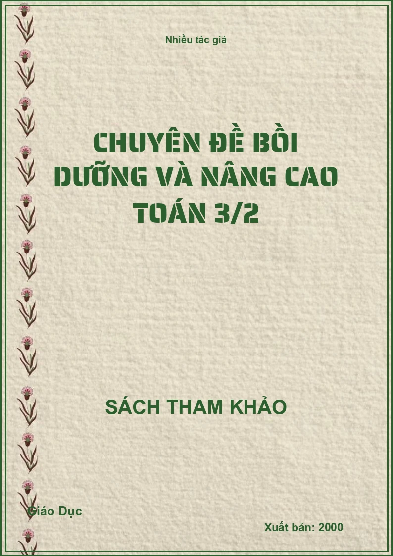 Chuyên đề bồi dưỡng và nâng cao Toán 3/2