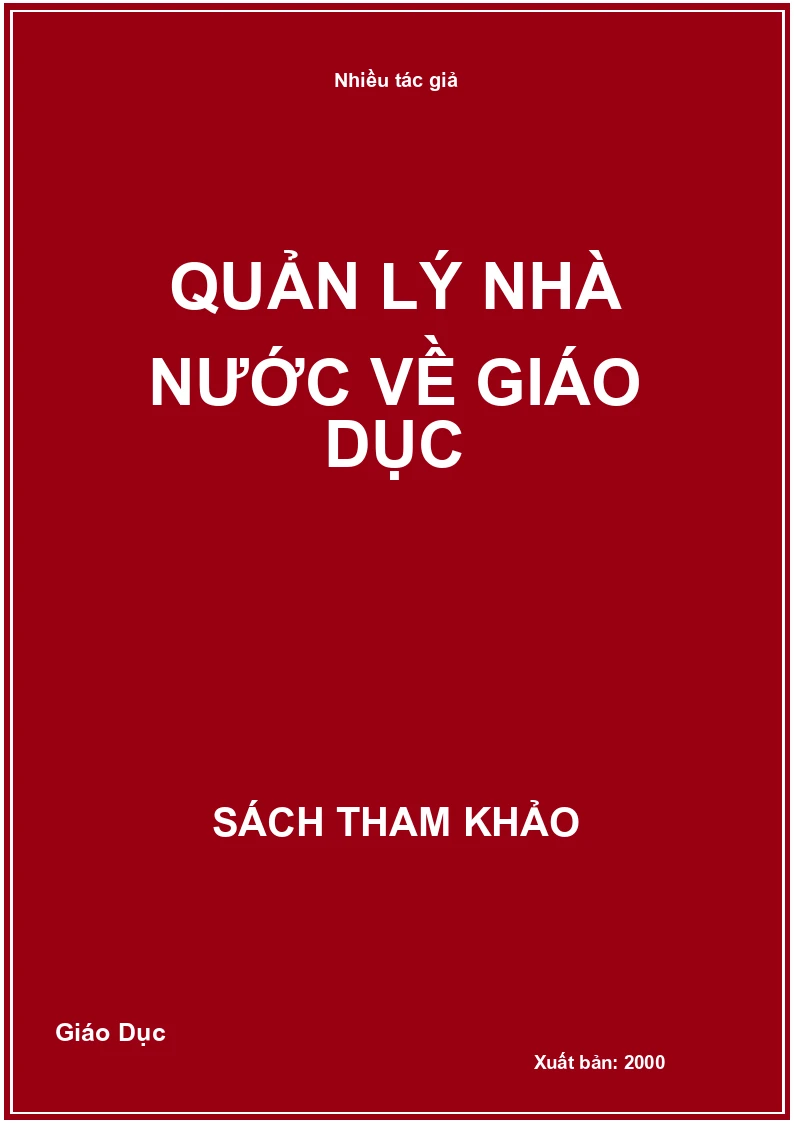 Quản lý nhà nước về giáo dục