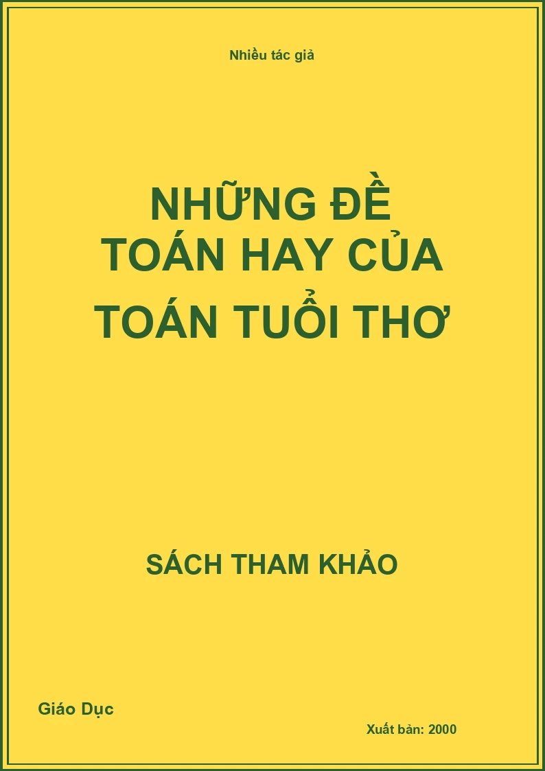 Những đề toán hay của Toán tuổi thơ