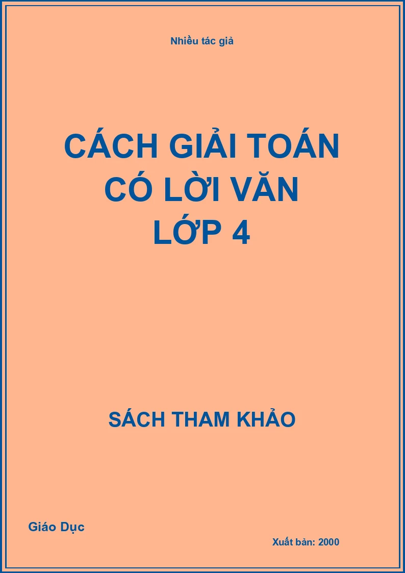 Cách giải Toán có lời văn lớp 4