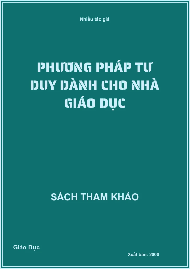 Phương pháp tư duy dành cho nhà giáo dục