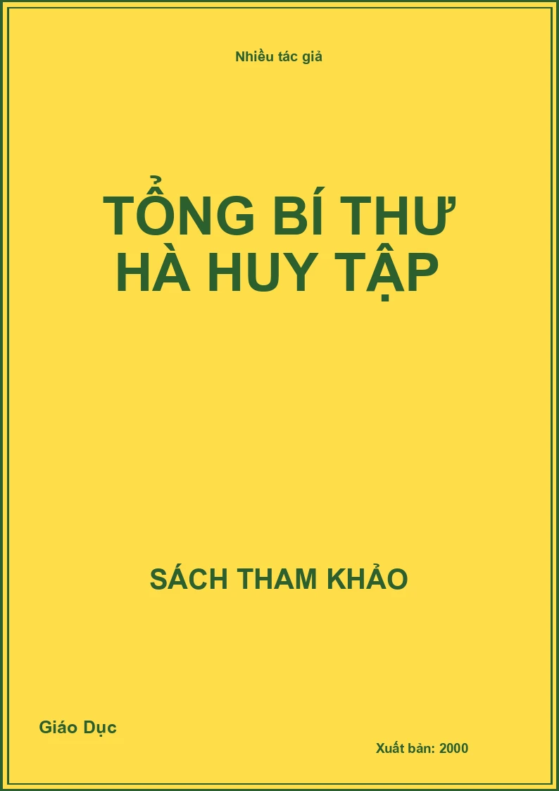 Tổng bí thư Hà Huy Tập
