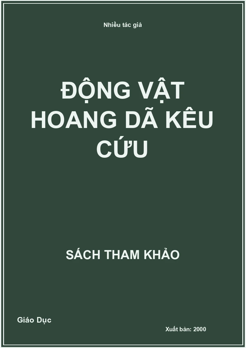 Động vật hoang dã kêu cứu