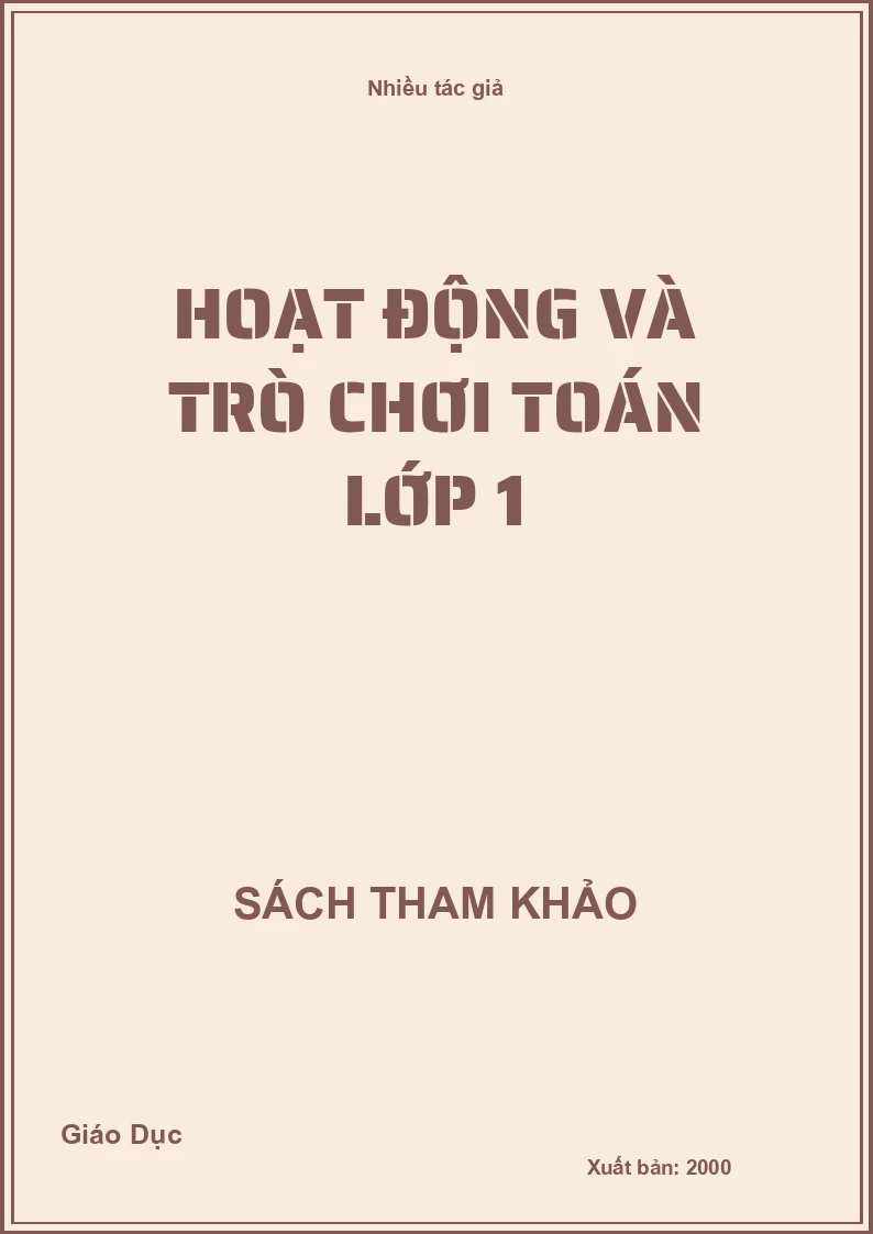 Hoạt động và trò chơi Toán Lớp 1