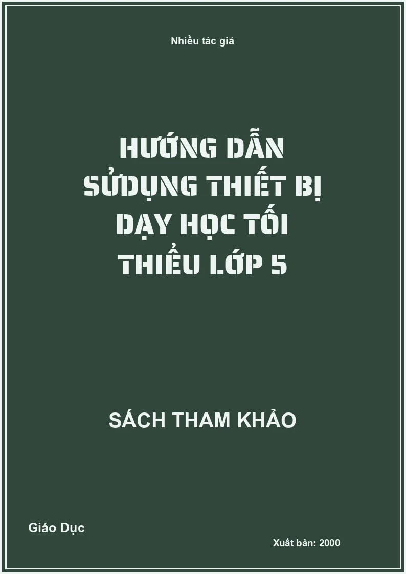 Hướng dẫn sửdụng thiết bị dạy học tối thiểu lớp 5