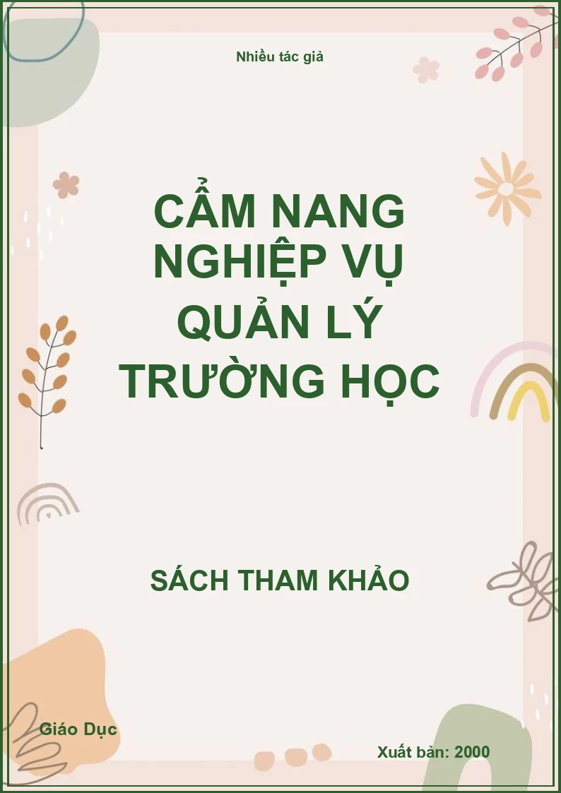 Cẩm nang nghiệp vụ quản lý trường học