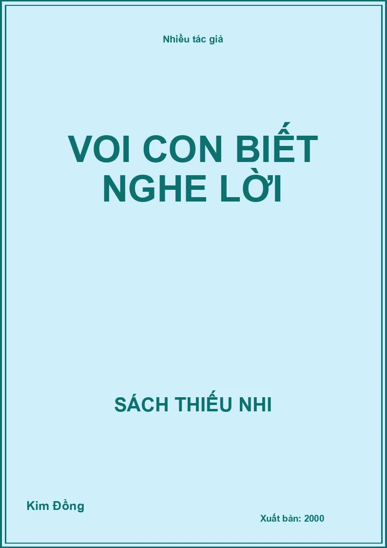 Voi con biết nghe lời