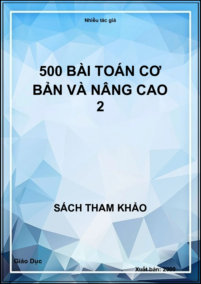 500 bài toán cơ bản và nâng cao 2