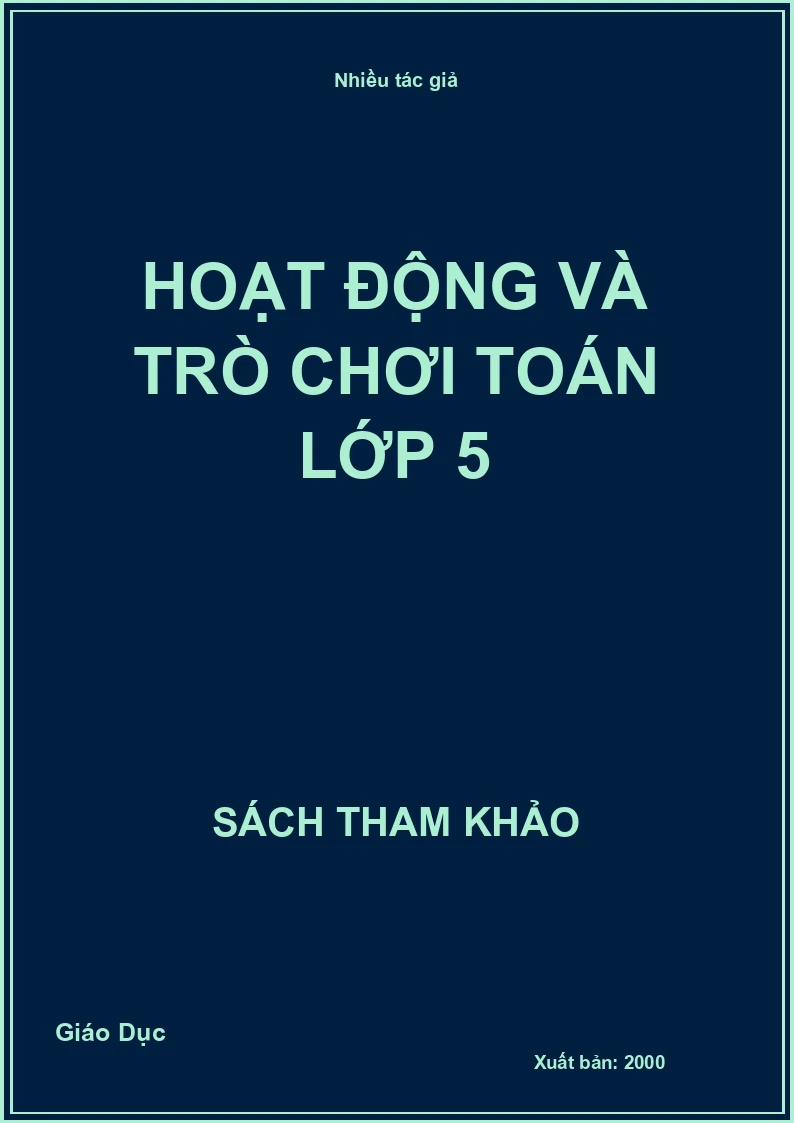 Hoạt động và trò chơi Toán lớp 5