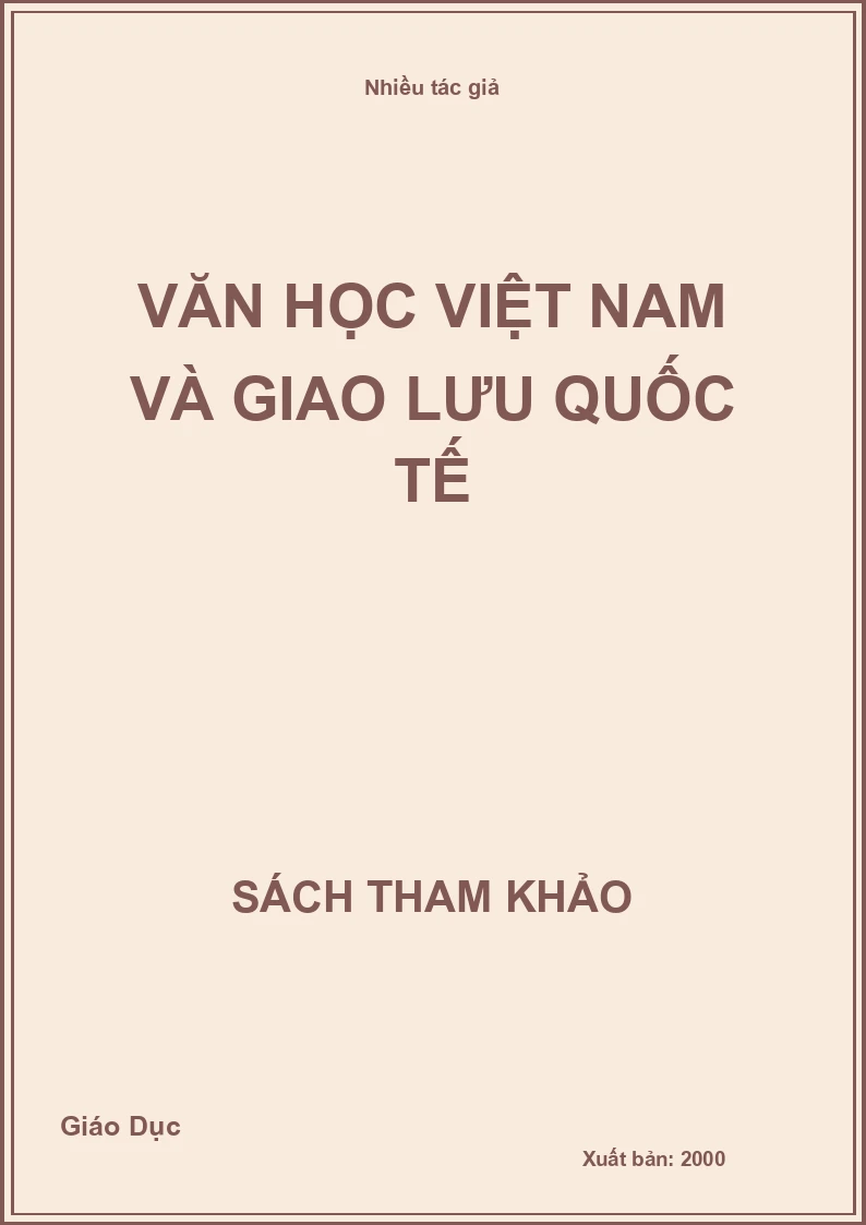 Văn học Việt Nam và giao lưu quốc tế