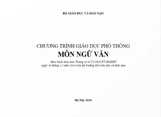 Chương trình Giáo dục phổ thông 2018 - Môn Ngữ Văn