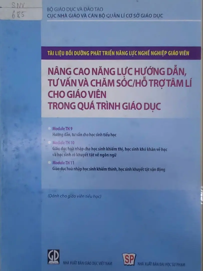 Nâng cao năng lực hướng dẫn, tư vấn và chăm sóc/hỗ trợ tâm lí cho giáo viên trong quá trình giáo dục