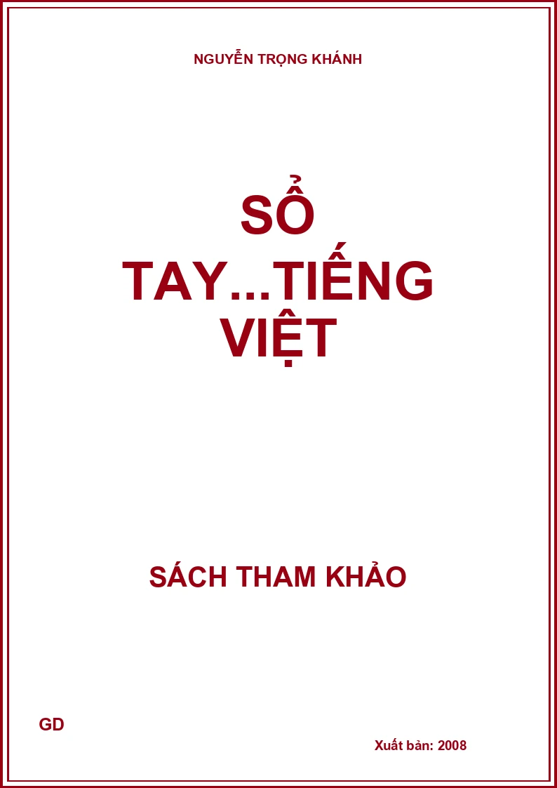 Sổ Tay Từ Đồng Âm Tiếng Việt