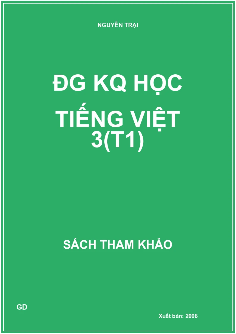 ĐG KQ Học tiếng việt 3 (T1)