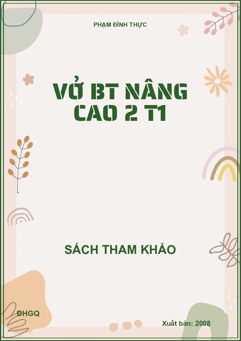 Vở BT Nâng cao 2 T1
