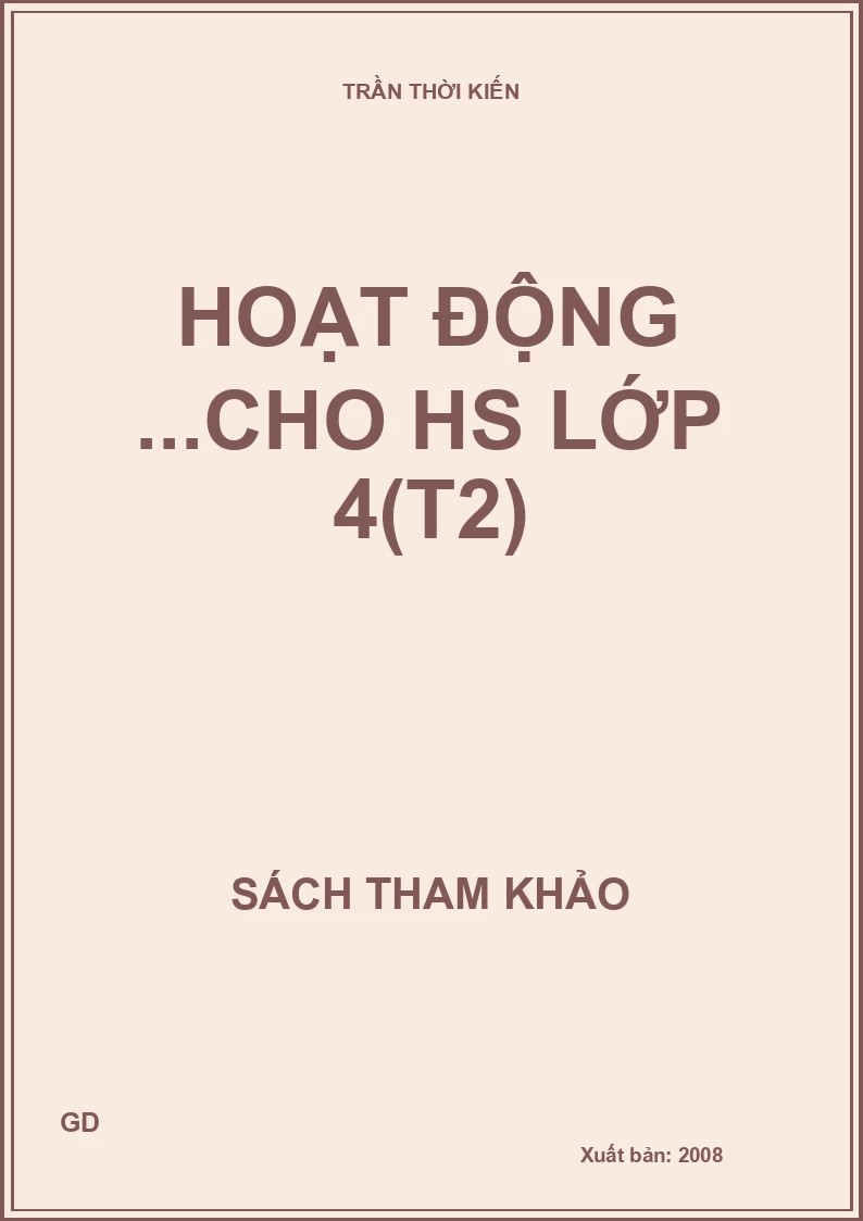 Hoạt động ...cho HS lớp 4(T2)