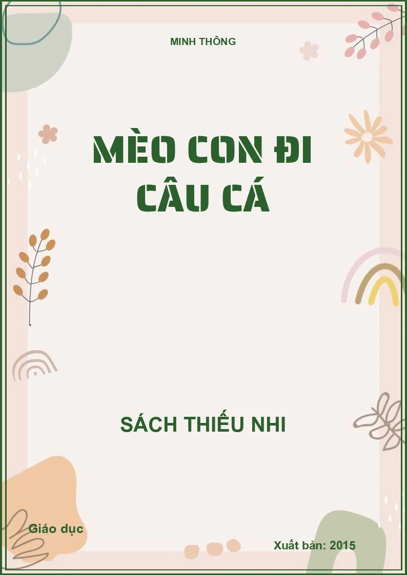 Mèo con đi câu cá