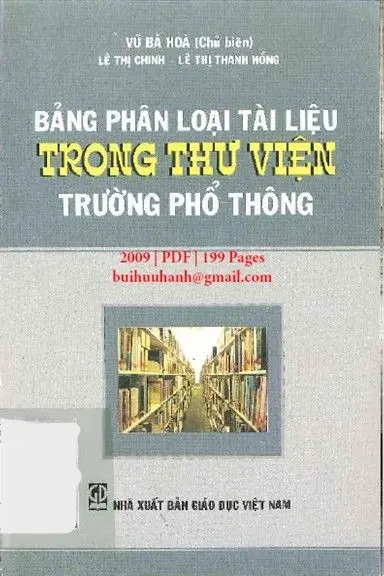 Bảng phân loại tài liệu trong thư viện trường phổ thông
