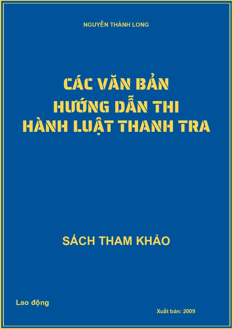 Các văn bản hướng dẫn thi hành Luật Thanh tra