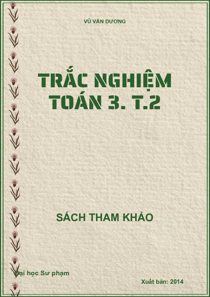 Trắc nghiệm toán 3. T.2